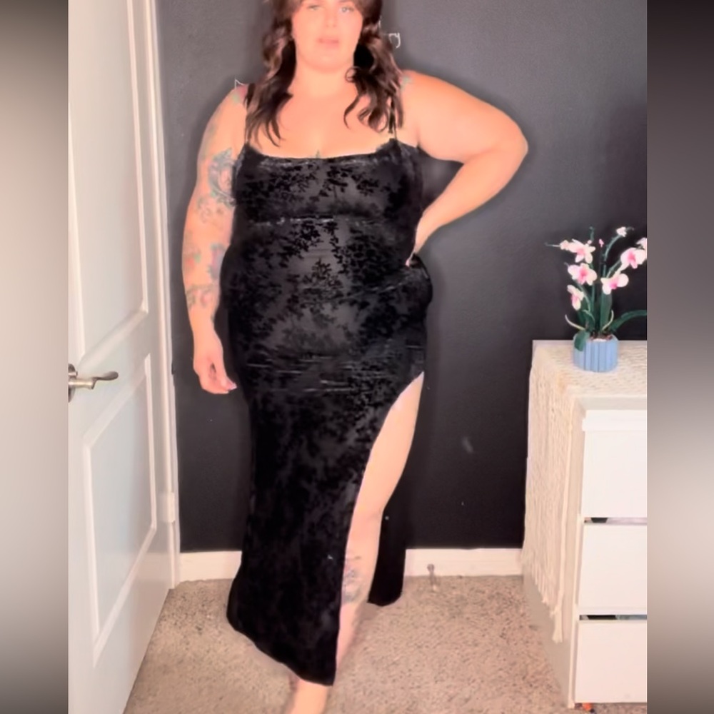 Velvet floral dress